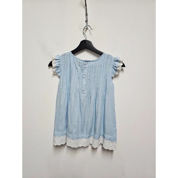 M.L. KIDS BLUE RUFFLE DRESS SHIRT SIZE 6 - Picture 6 of 7